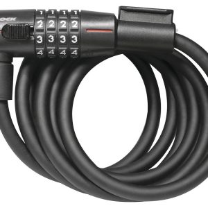 TRELOCK Zahlen-Spiralkabelschloss SK 312 Code 12 mm schwarz 180 cm