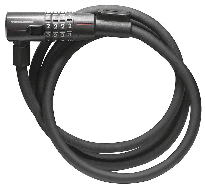 TRELOCK Zahlen-Kabelschloss KS 312 Code 12 mm schwarz 110 cm