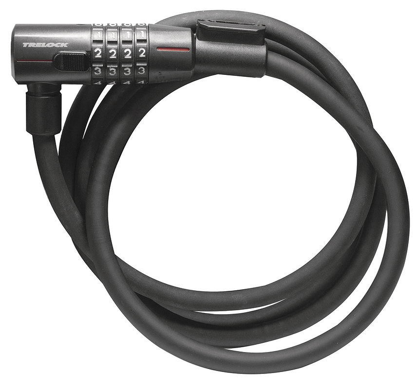 TRELOCK Zahlen-Kabelschloss KS 415 Code 15 mm schwarz 110 cm