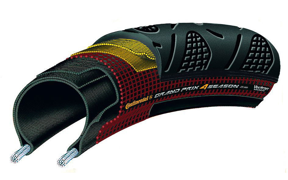 Continental Fahrradreifen Grand Prix 4-Season schwarz Duraskin 25-622 700x25C 0100175