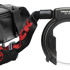 TRELOCK Rahmenschloss Set RS 480 P-O-C AZ inkl. Kette ZR 355 (100 cm) und Bag 72 mm schwarz