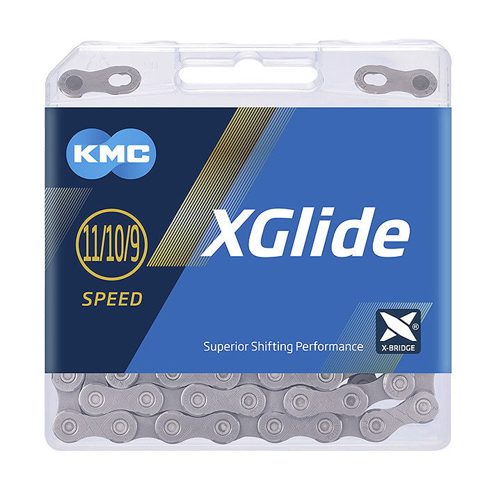 KMC Fahrrad Kette X-Glide 9/10/11-fach grau 126 Glieder, 1/2" x 11/128"