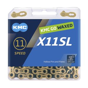 KMC Fahrrad Kette X11SL Ti-N WAXED 11-fach gold/schwarz 118 Glieder, 1/2" x 11/128"