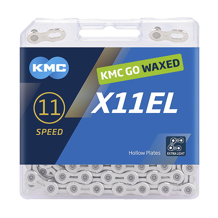 KMC Fahrrad Kette X11EL WAXED 11-fach silber 118 Glieder, 1/2" x 11/128"