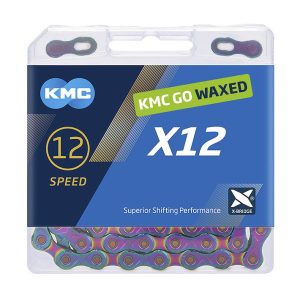 KMC Fahrrad Kette X12 Aurora Blue WAXED 12-fach aurora blue 126 Glieder, 1/2" x 11/128"