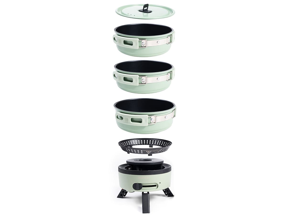Skandika Rask Hybrid Gas/Strom Campingkocher – Green