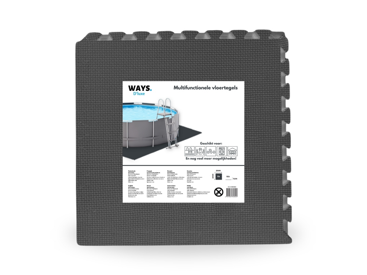 Ways d’luxe 50 x 50 cm Black bodenfliesen – Set von 8