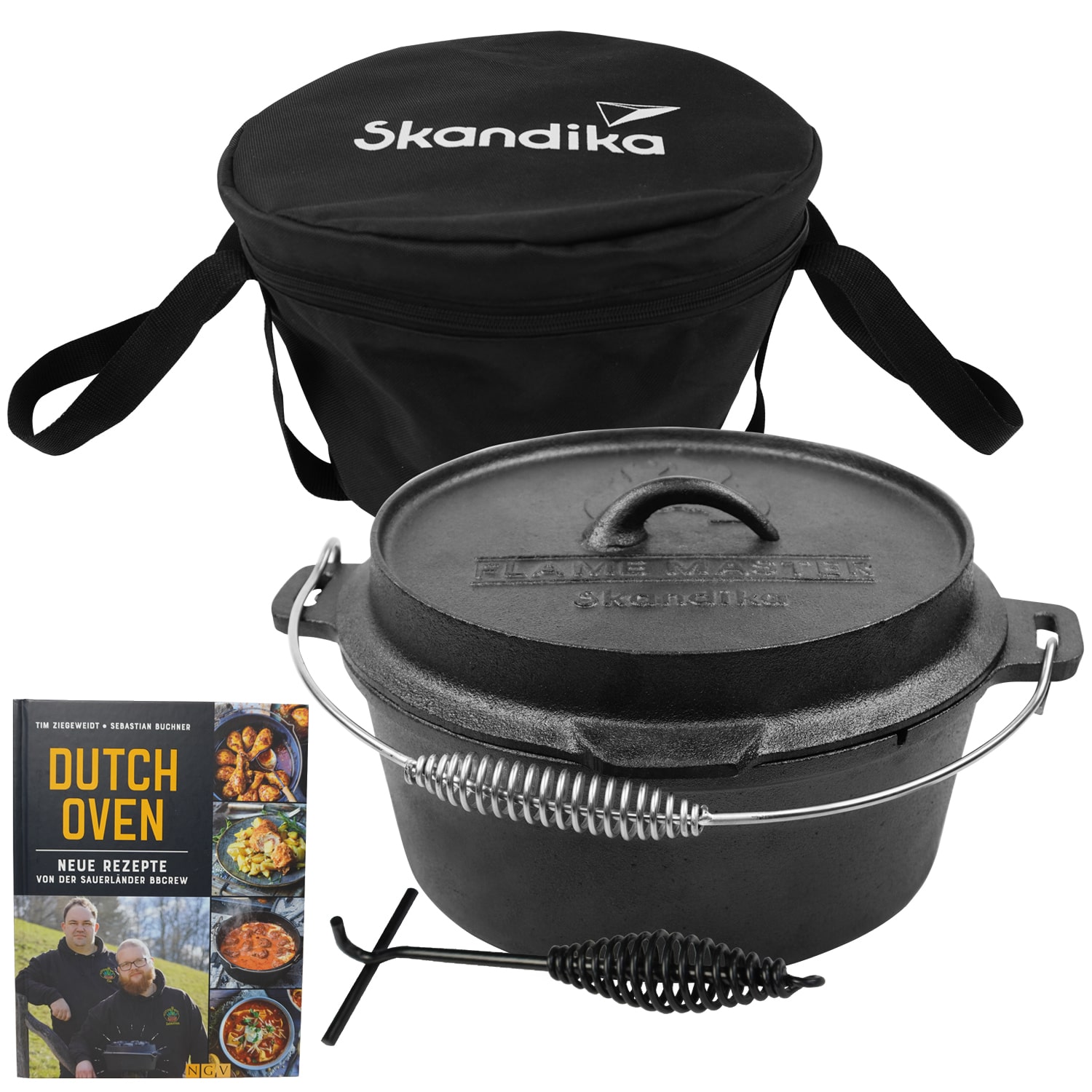 Skandika Dutch Oven Flame Master ohne Füße 13,8L Komplettsatz