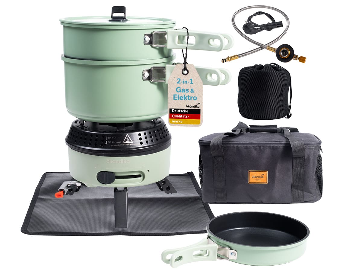 Skandika Rask Hybrid Campingkocher Satz – Green