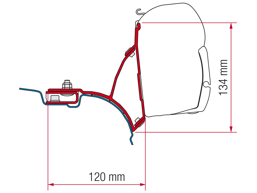 Zweite Chance Fiamma F45 Adapter VW T5/T6 Transporter Multivan