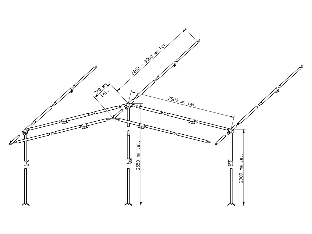 Zweite Chance Piper Vorzelt Gestänge PowerGrip Stahl 28 mm Größe 8 – 10