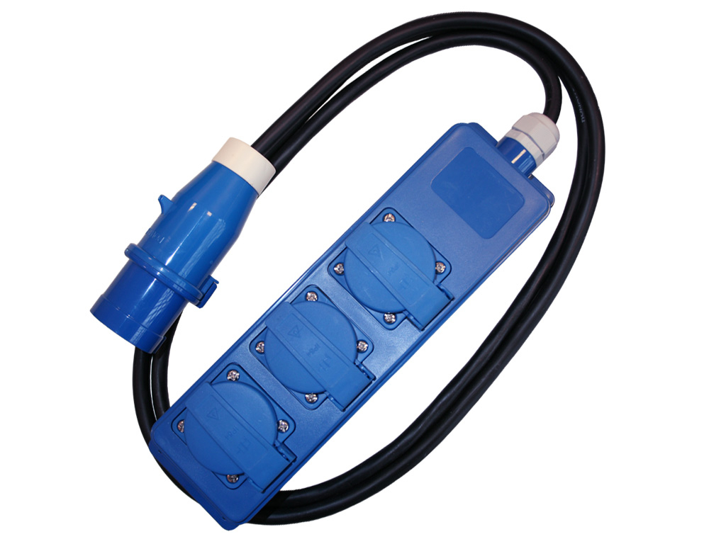 SHI 10 Meter CEE 3-fach Schuko-Steckdosenleiste