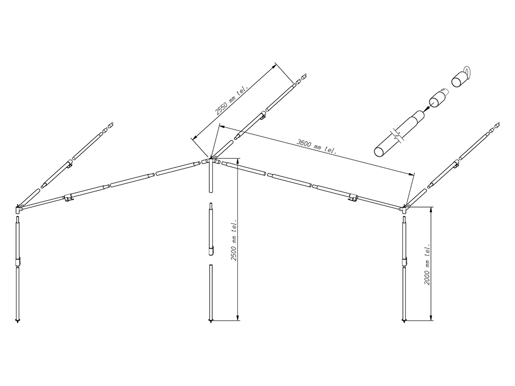 Zweite Chance Piper Sonnendach Gestänge PowerGrip Aluminium 28 mm Größe 11 – 20
