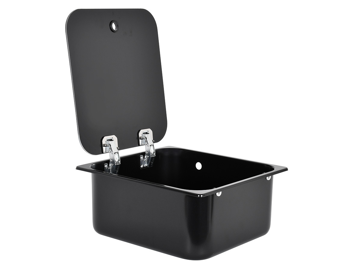 NavyLoad 35 x 32 cm Waschbecken mit Glasplatte – black
