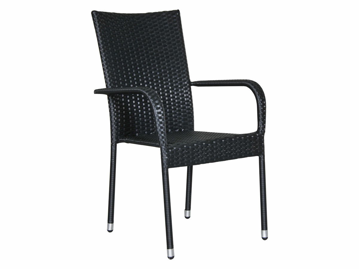 Rattan Black Stapelstuhl