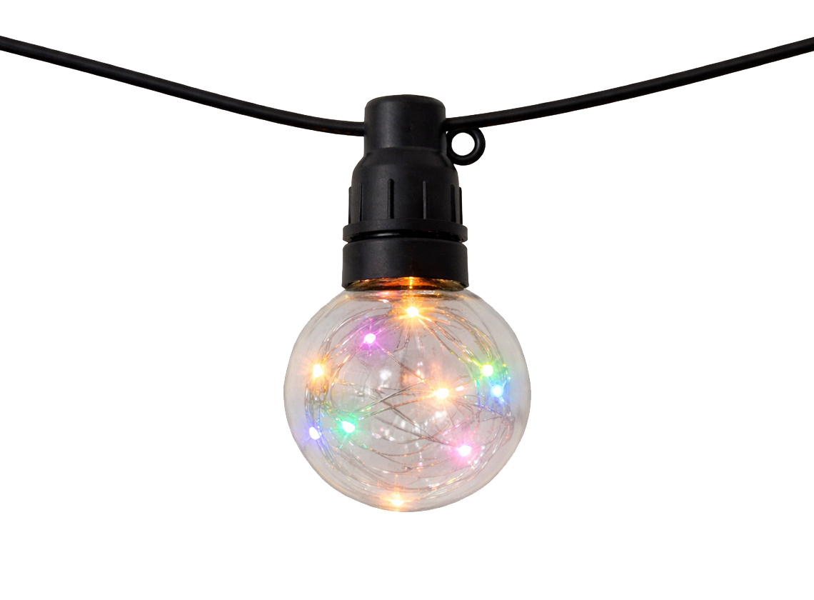 Svenska Living transparente runde Lichterkette - farbiges Licht